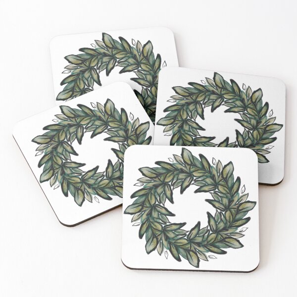 Item preview, Green Watercolor Wreath designed and sold by JessDaniArt.