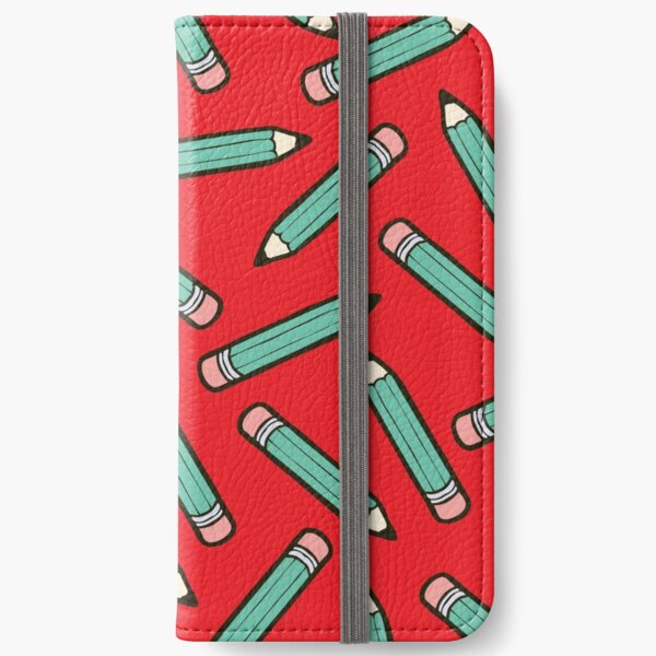 Pencil Power Red Pattern iPhone Wallet