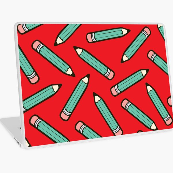 Pencil Power Red Pattern Laptop Skin