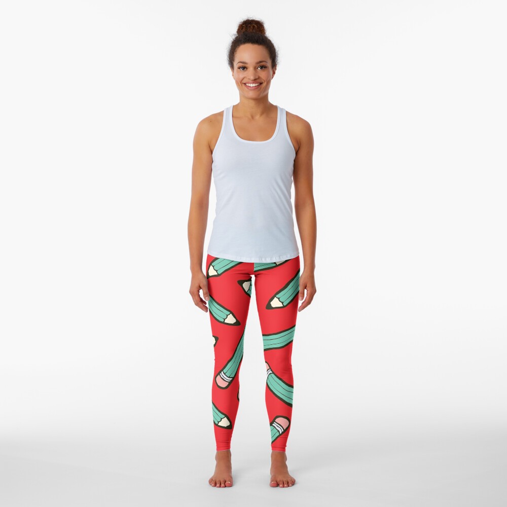 Discover Pencil Power Red Pattern | Leggings