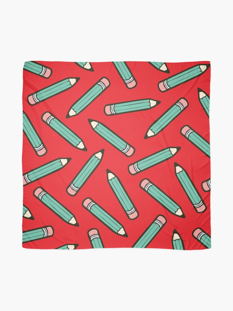 Alternate view of Pencil Power Red Pattern Scarf