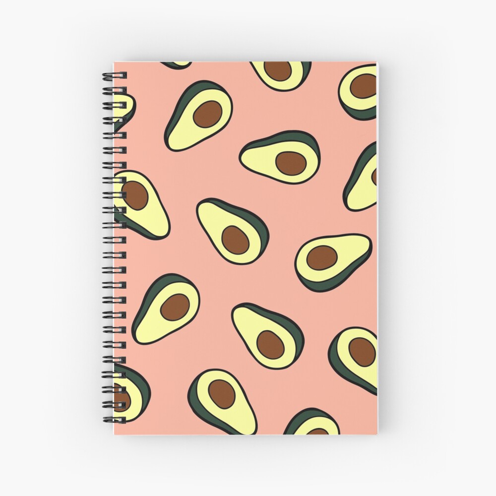 Avocado Pattern in Pink Spiral Notebook
