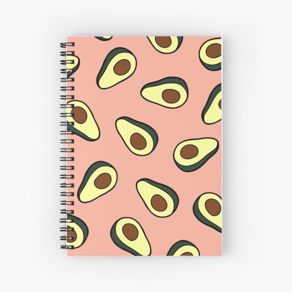 Avocado Pattern in Pink Spiral Notebook