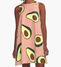 Avocado Pattern in Pink A-Line Dress