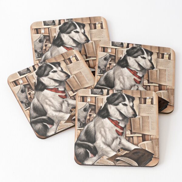 Item preview, dogs books and coffee dog reader coffee quote designed and sold by Hieroglyphia.
