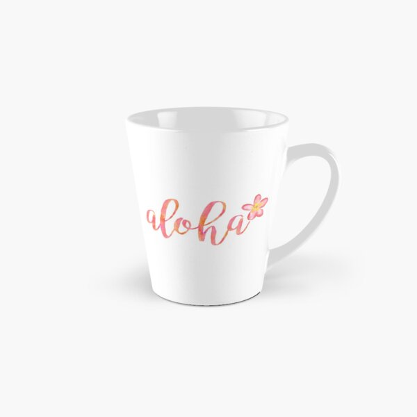 Aloha Hawaii Plumeria Watercolor Floral Tall Mug