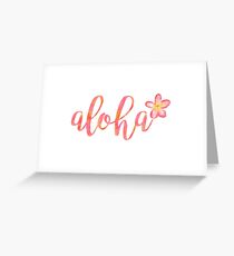 Aloha Hawaii Plumeria-Aquarell mit Blumen Grußkarte
