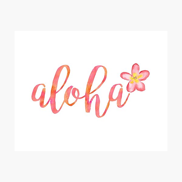 Aloha Hawaii Plumeria Watercolor Floral Photographic Print