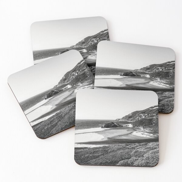 Item preview, Achromatic Cali- Route 1 Pacific Ocean, California Black and White Photography designed and sold by BossyCatHome.