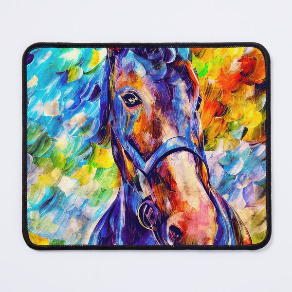 Item preview, Colorful portrait of a friendly horse -  digital painting  designed and sold by NickoPrints.