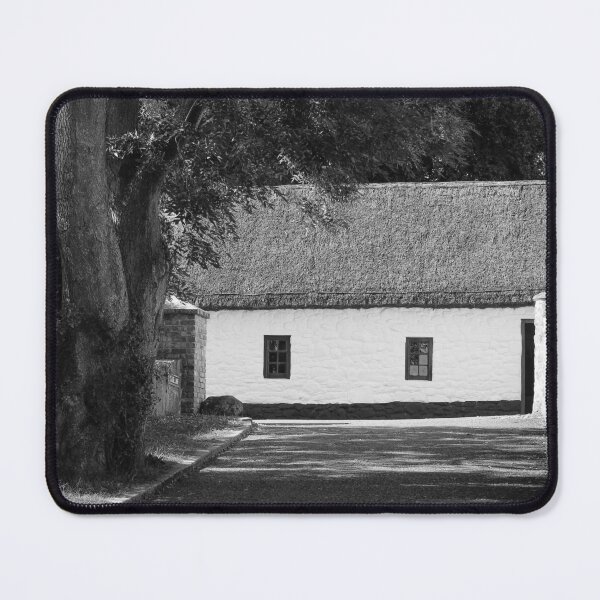 Item preview, Sun Dappled Lane Thatched Cottage bw Northern Ireland designed and sold by eddiebarronshop.
