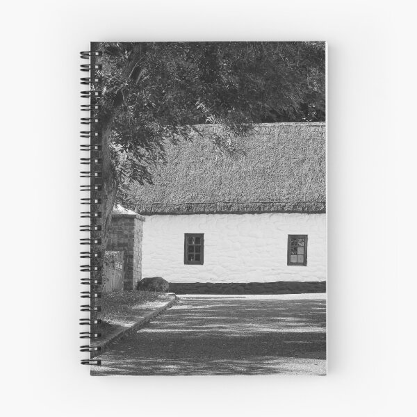 Item preview, Sun Dappled Lane Thatched Cottage bw Northern Ireland designed and sold by eddiebarronshop.