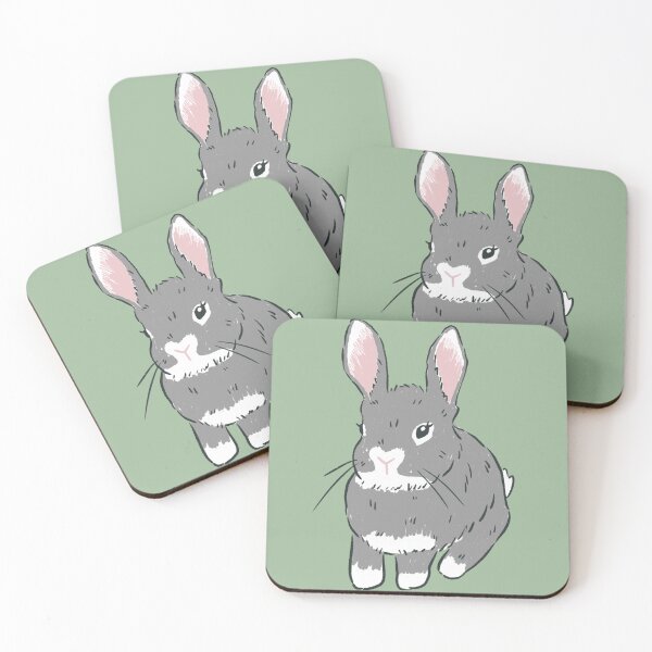 Item preview, Gray and White Bunny Rabbit  designed and sold by waddleworks.