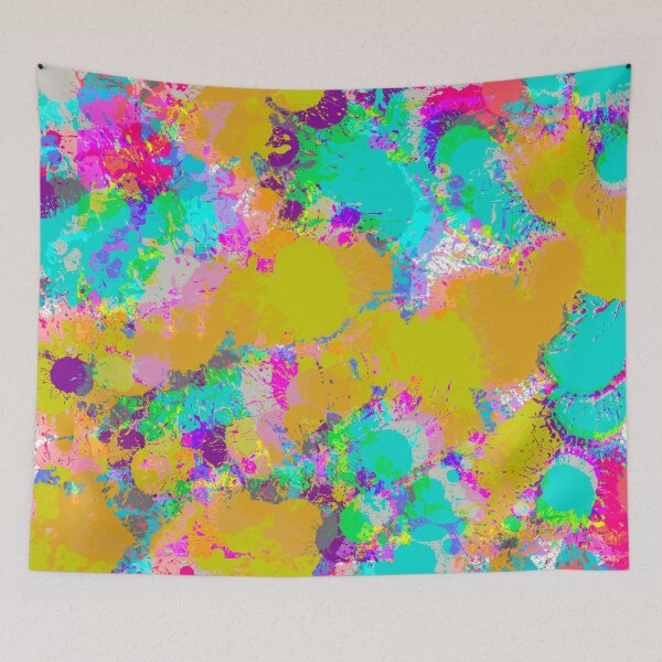 Item preview, Multicolor and Blue and Yellow Splashes of Paint Pattern Design  designed and sold by theprintedclub.