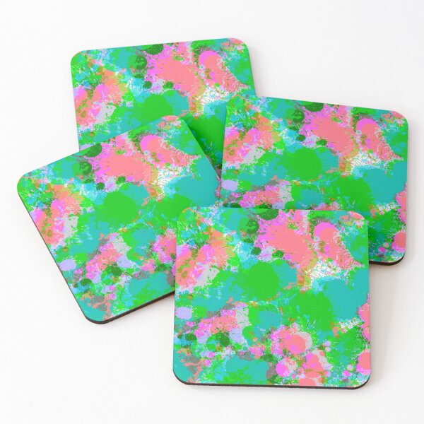 Item preview, Multicolor Blue, Green and Pink Splashes of Paint Pattern Design designed and sold by theprintedclub.