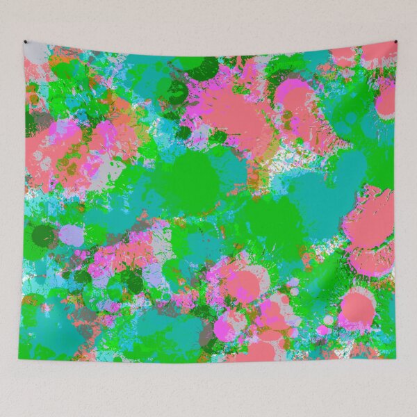 Item preview, Multicolor Blue, Green and Pink Splashes of Paint Pattern Design designed and sold by theprintedclub.