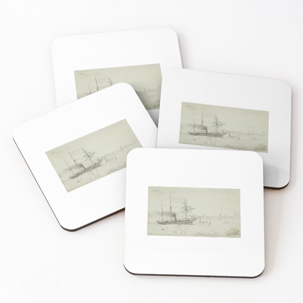 Item preview, vintage watercolor ship paitning designed and sold by Cottage Core.