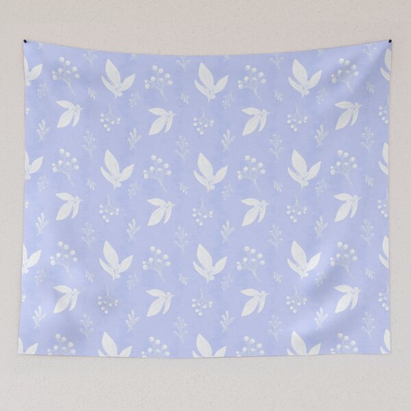 Item preview, soft blue color repeated pattern with flowers designed and sold by Hnd-Design.