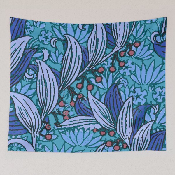 Item preview, Bright Blue Floral Pattern Modern designed and sold by antiqueart.
