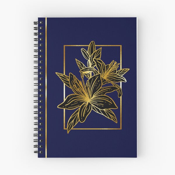 Item preview, Navy Blue and Gold Foil Flowers designed and sold by IzzyDiGi.