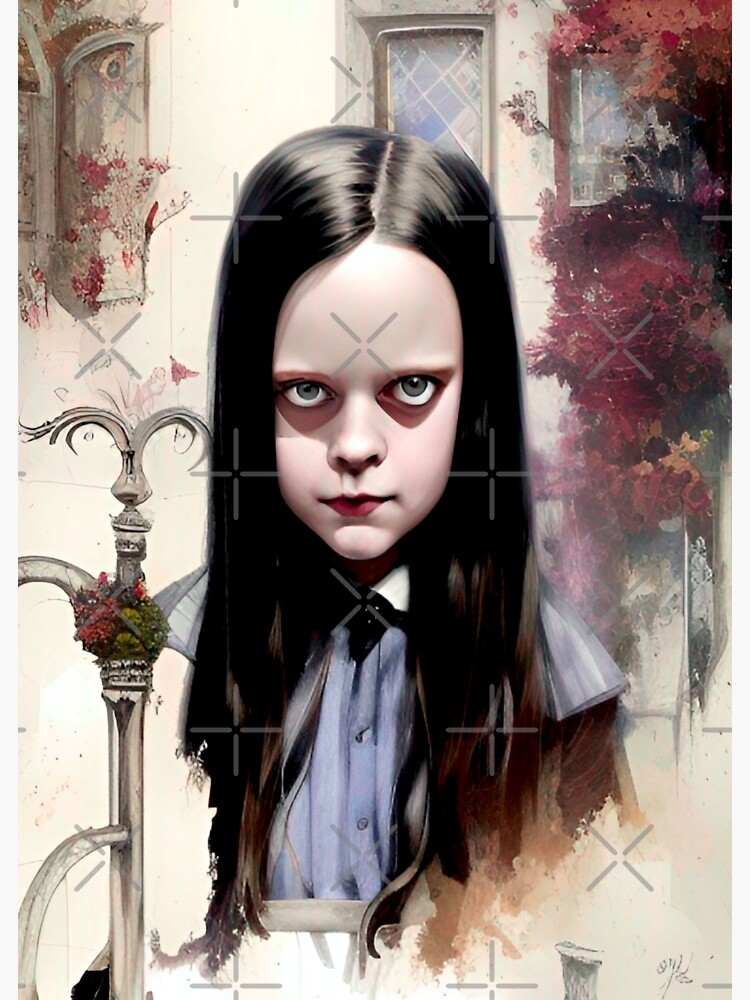 Poster for Sale avec l'œuvre « Poupée de dessin animé mercredi Addams » de  l'artiste Elegant-Advice