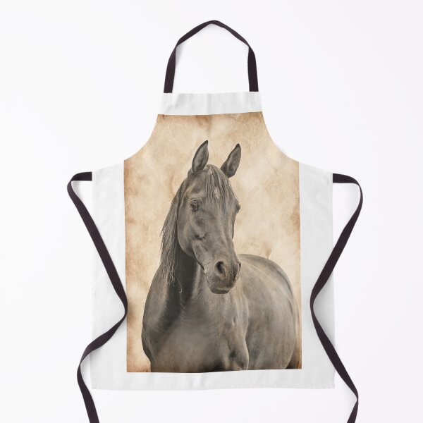 Item preview, Curious brown Arabian horse blended on old paper designed and sold by NickoPrints.