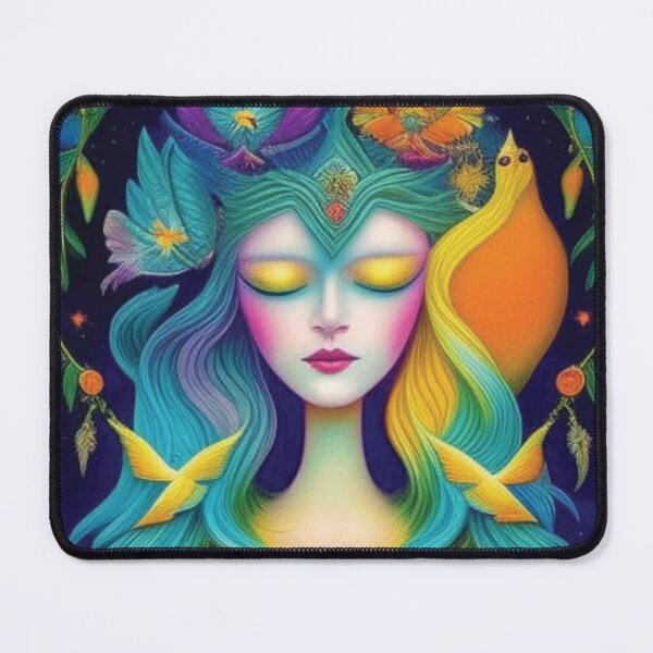 Item preview, girl with a bird and flowers bird lover  designed and sold by SBlagojevic.