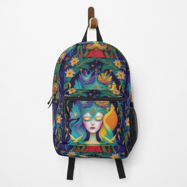 Item preview, girl with a bird and flowers bird lover designed and sold by SBlagojevic.