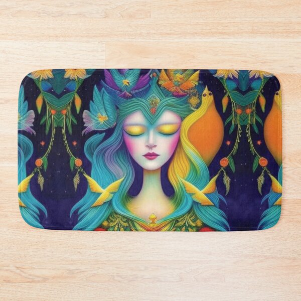 Item preview, girl with a bird and flowers bird lover  designed and sold by SBlagojevic.