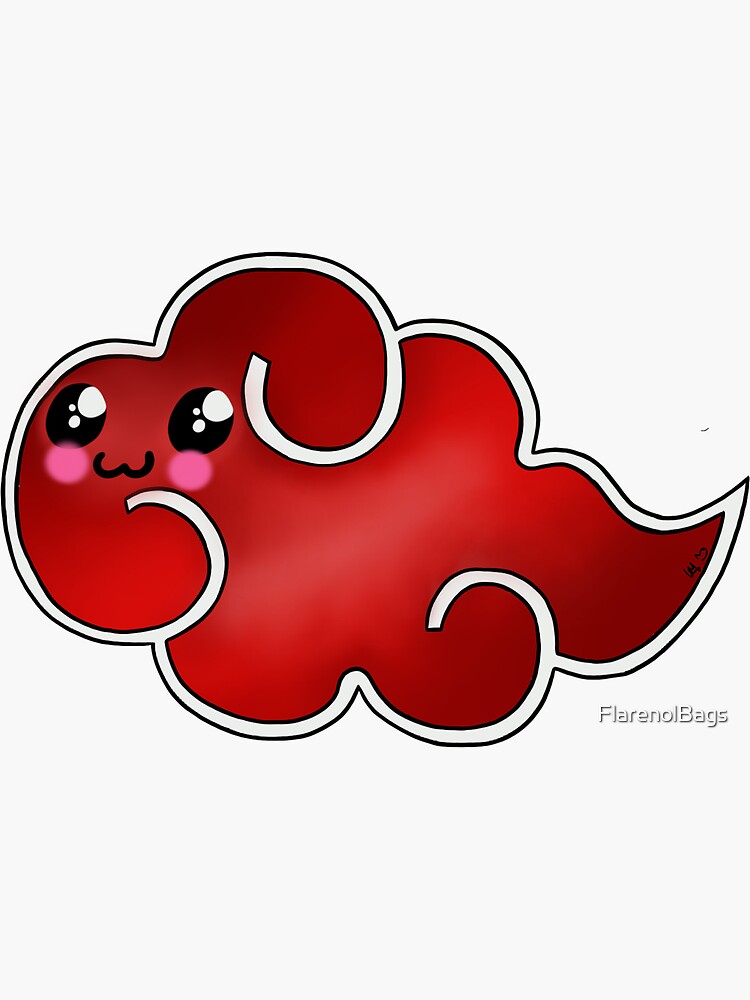 "Kawaii Red Anime Cloud" Sticker for Sale by FlarenolBags Redbubble