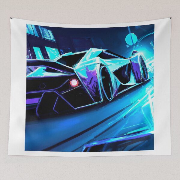Item preview, Cyberpunk Speed Demons: A Digital Painting of Exotic and Reflective Fast Cars designed and sold by oanaunciuleanu.