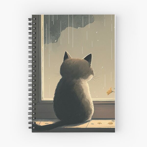 Item preview, Cat sitting at the window on a rainy day designed and sold by NattyCorvus.