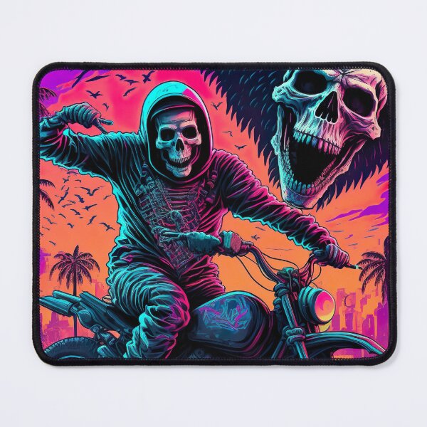 Item preview, Skeleton Riding motorbike Cyber Future Style designed and sold by KoolArtDistrict.