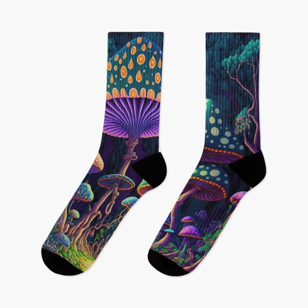 Item preview, Abstract glowing psychedelic mushroom illustration designed and sold by justinasv775.