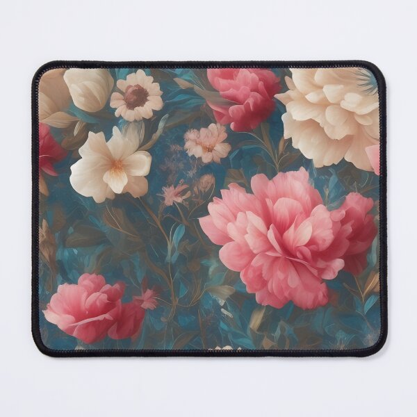 Item preview, Patrón floral rosa y blanco sobre fondo azul. designed and sold by Ellen Davis.