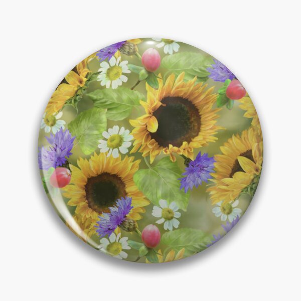 Item preview, Sunflowers Daisies Cornflowers Seamless Pattern Design  designed and sold by Tina Veenstra.
