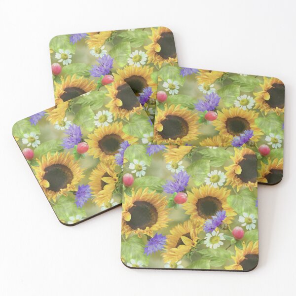 Item preview, Sunflowers Daisies Cornflowers Seamless Pattern Design  designed and sold by Tina Veenstra.