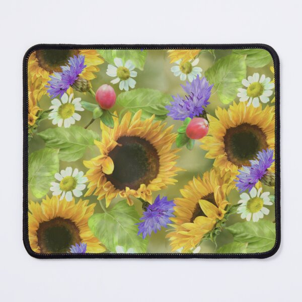 Item preview, Sunflowers Daisies Cornflowers Seamless Pattern Design  designed and sold by Tina Veenstra.