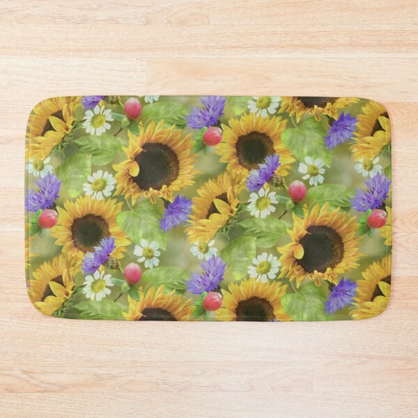 Item preview, Sunflowers Daisies Cornflowers Seamless Pattern Design  designed and sold by Tina Veenstra.