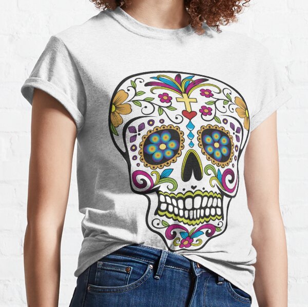 Tee Hunt Tattoed Face Guy Crew Neck Sweatshirt Day of The Dead Calavera Tee Hunt Tattoed Face Guy Crew Neck Sweatshirt Day of The Dead Calavera