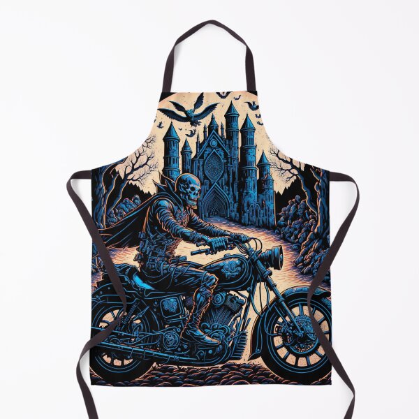 Item preview, Skeleton Riding Motorbike - Yellow Moon designed and sold by KoolArtDistrict.