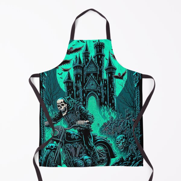 Item preview, Skeleton Riding Motorbike - Green Moon designed and sold by KoolArtDistrict.