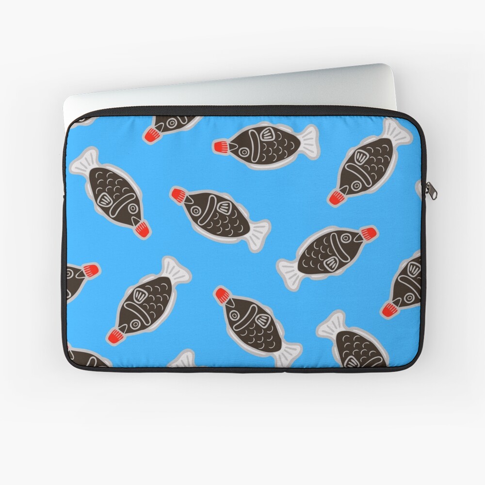 Sushi Soy Fish Pattern in Blue Laptop Sleeve