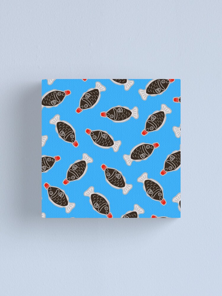 Alternate view of Sushi Soy Fish Pattern in Blue Canvas Print