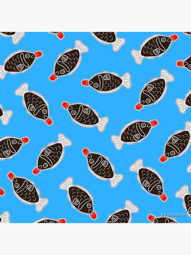 Sushi Soy Fish Pattern in Blue by evannave