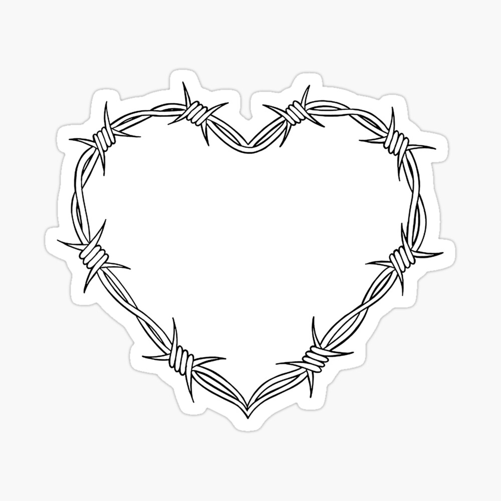 Heart of Spiked Wire Tattoo