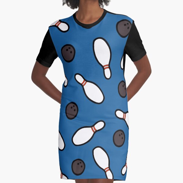 Bowling for Pins Pattern Graphic T-Shirt Dress