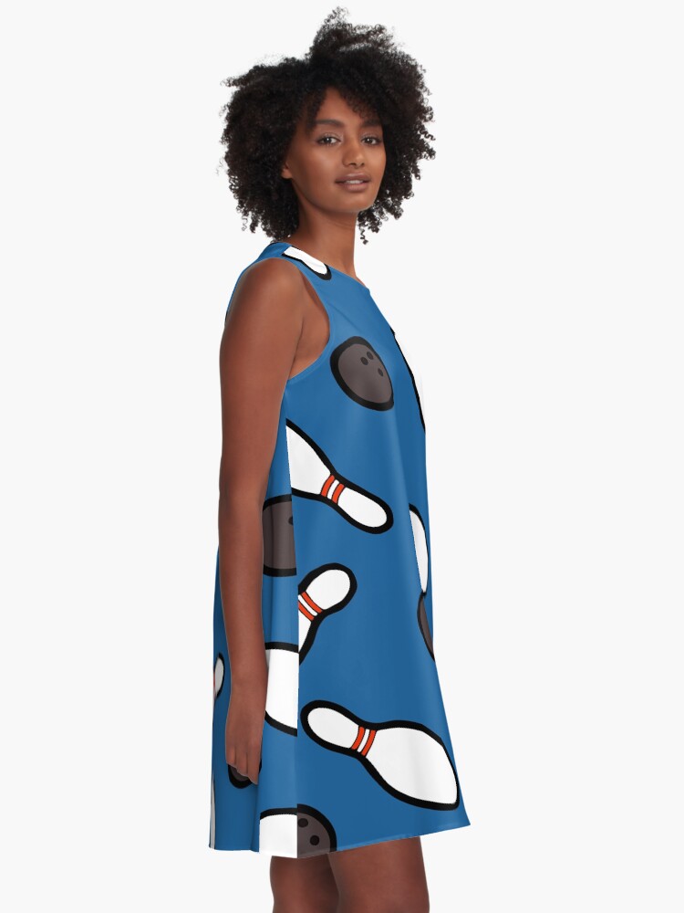 Alternate view of Bowling for Pins Pattern A-Line Dress