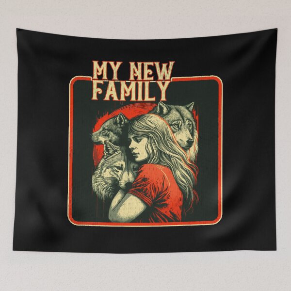 Item preview, My New Family  Wolf Pack  Wolves Hug designed and sold by RetroZ0.
