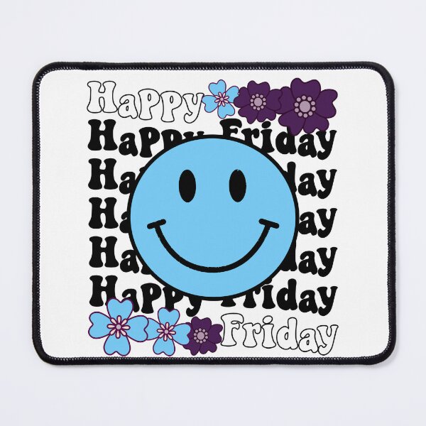Item preview, Happy Friday Positive Energy Vibes Blue Happy Face designed and sold by PearlMoonGrapes.